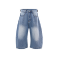 Lanna Muay Thai Rhinestone Denim Culotte Shorts