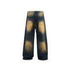 Lanna Muay Thai Vintage Gradient Rhinestone Wide-Leg Jeans