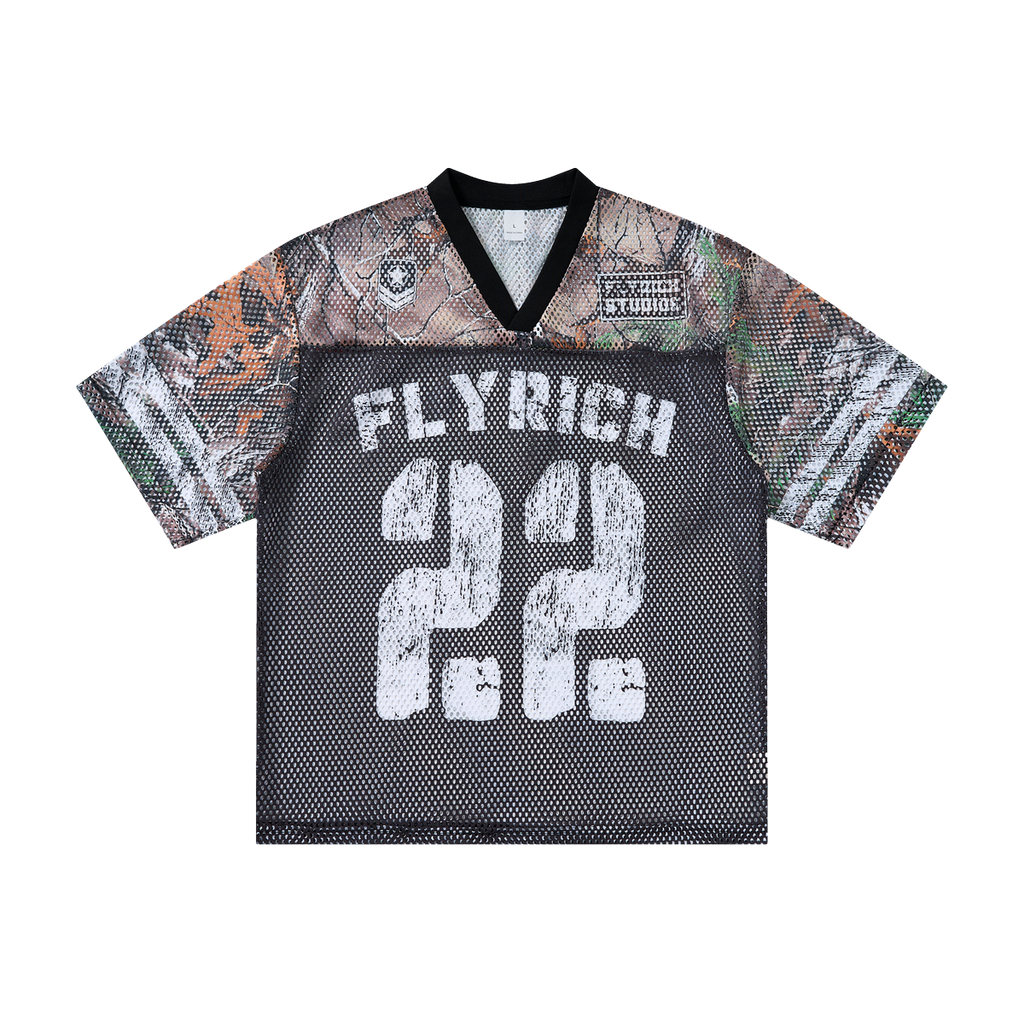 Lanna Muay Thai "Flyrich 22" Camo Mesh Football Jersey Tee