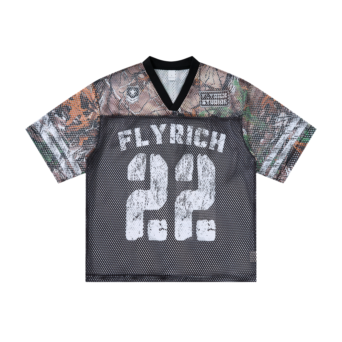 Lanna Muay Thai "Flyrich 22" Camo Mesh Football Jersey Tee