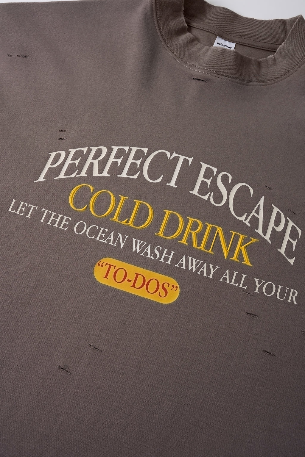 Lanna Muay Thai "Perfect Escape" Vintage Distressed Mock Neck Tee