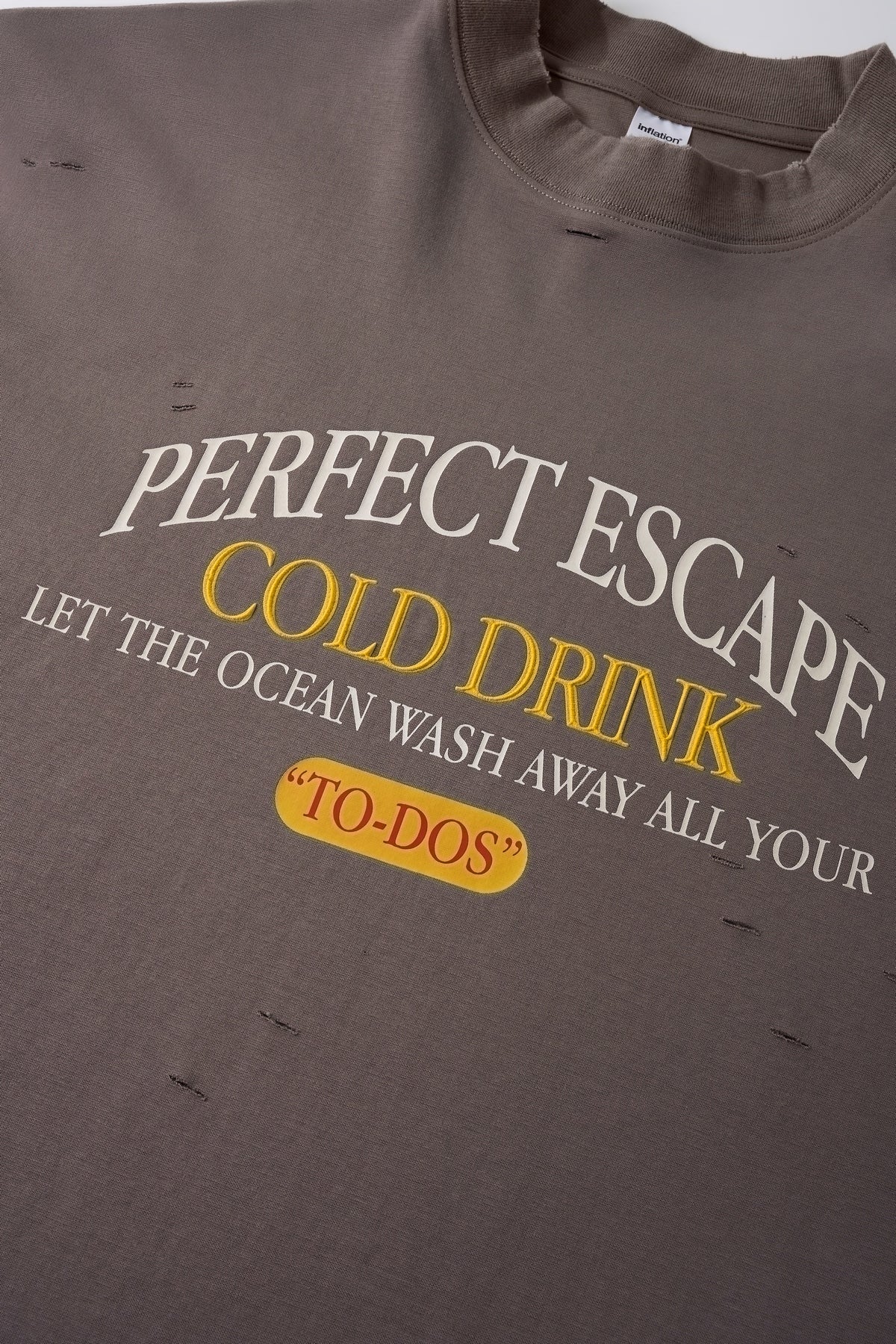 Lanna Muay Thai "Perfect Escape" Vintage Distressed Mock Neck Tee
