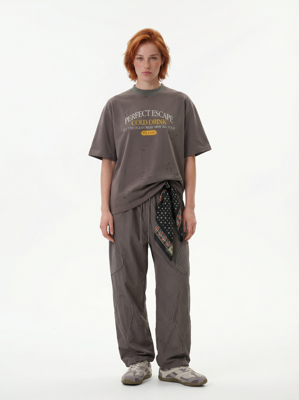 Lanna Muay Thai "Perfect Escape" Vintage Distressed Mock Neck Tee