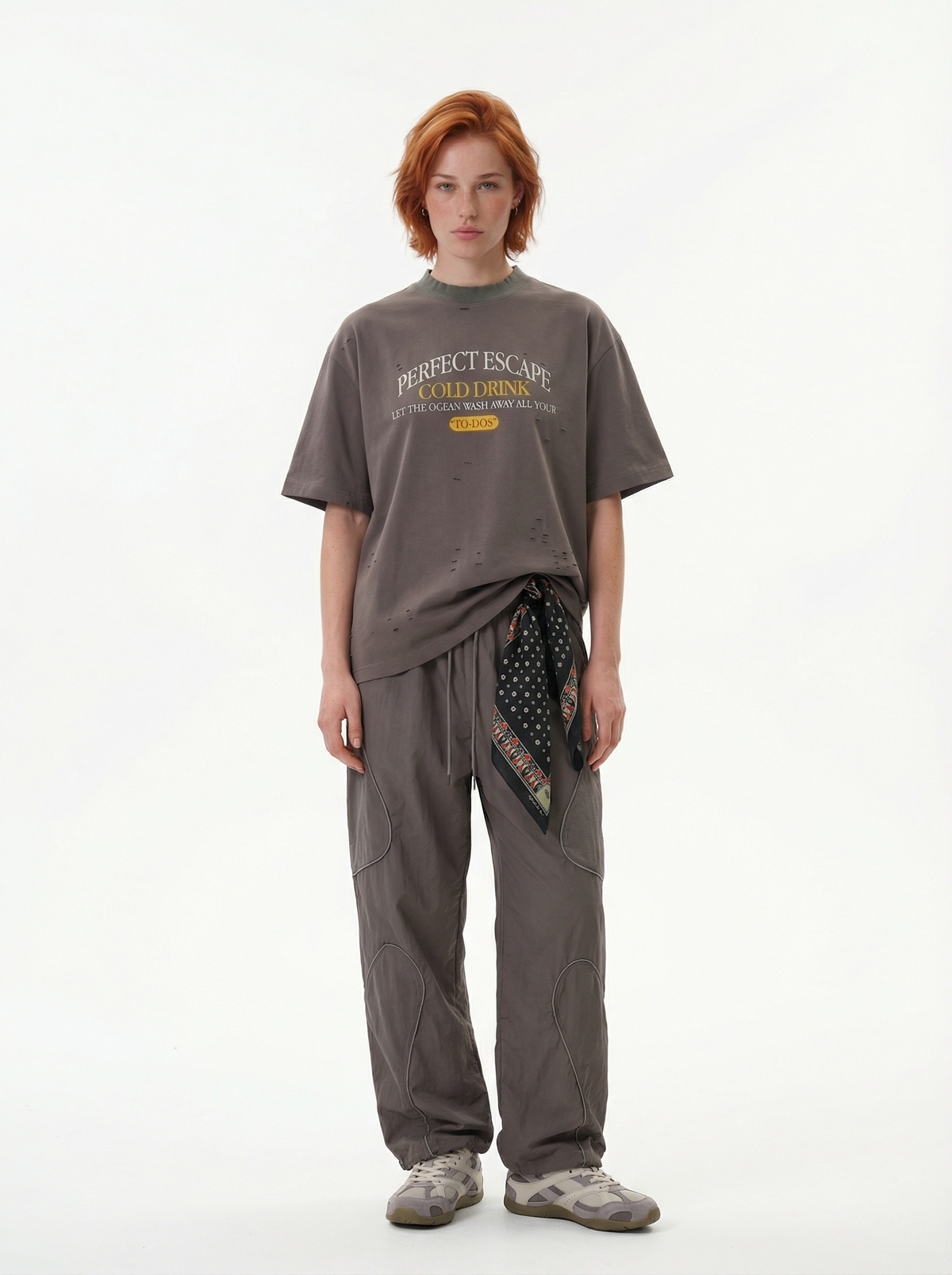 Lanna Muay Thai "Perfect Escape" Vintage Distressed Mock Neck Tee
