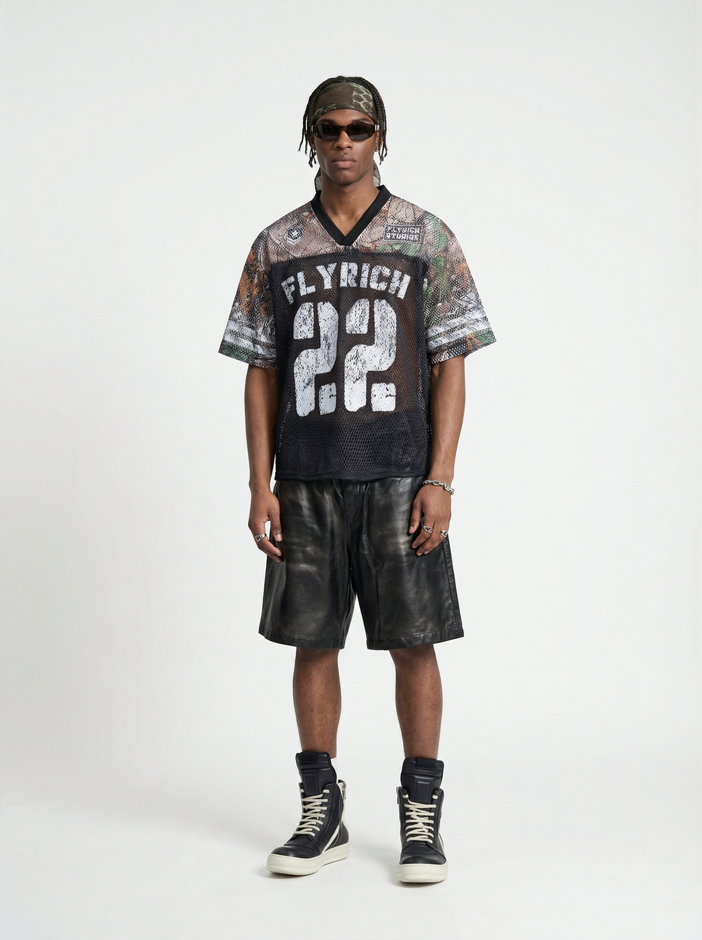 Lanna Muay Thai "Flyrich 22" Camo Mesh Football Jersey Tee