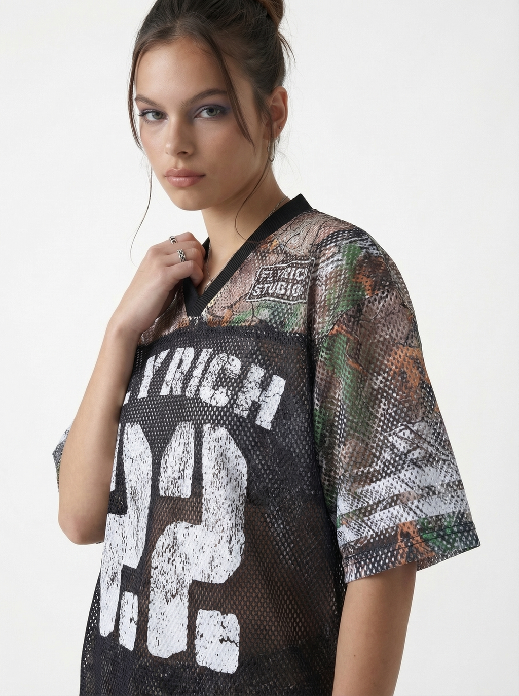 Lanna Muay Thai "Flyrich 22" Camo Mesh Football Jersey Tee