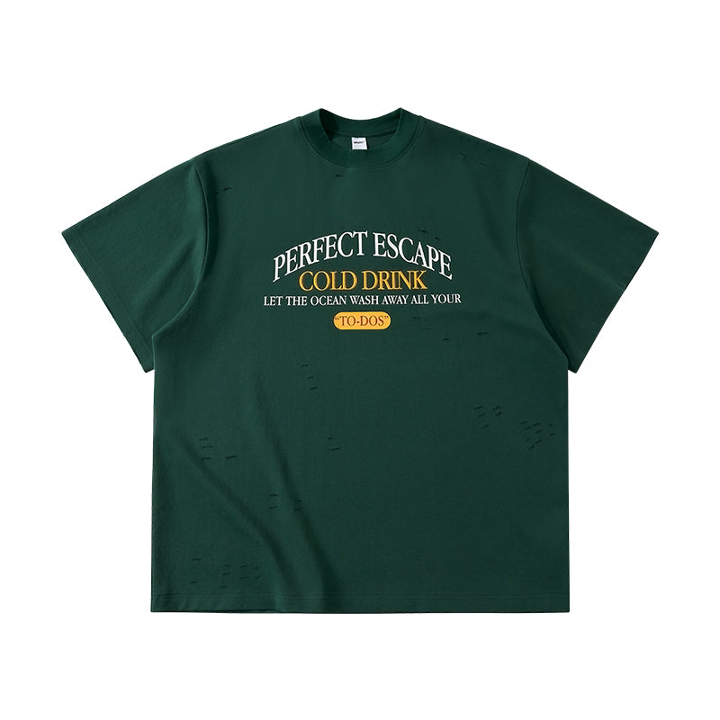 Lanna Muay Thai "Perfect Escape" Vintage Distressed Mock Neck Tee