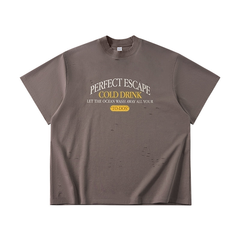 Lanna Muay Thai "Perfect Escape" Vintage Distressed Mock Neck Tee